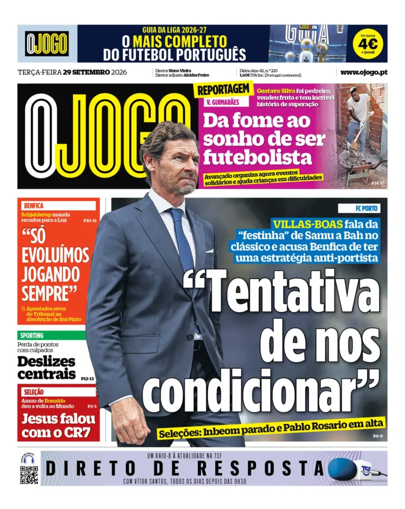 Capa O Jogo de 29/09/2026