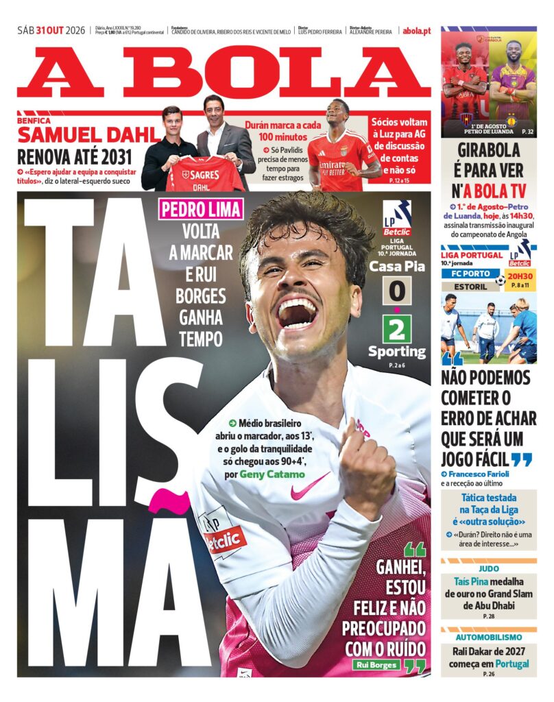 Capa A Bola de 31/10/2026
