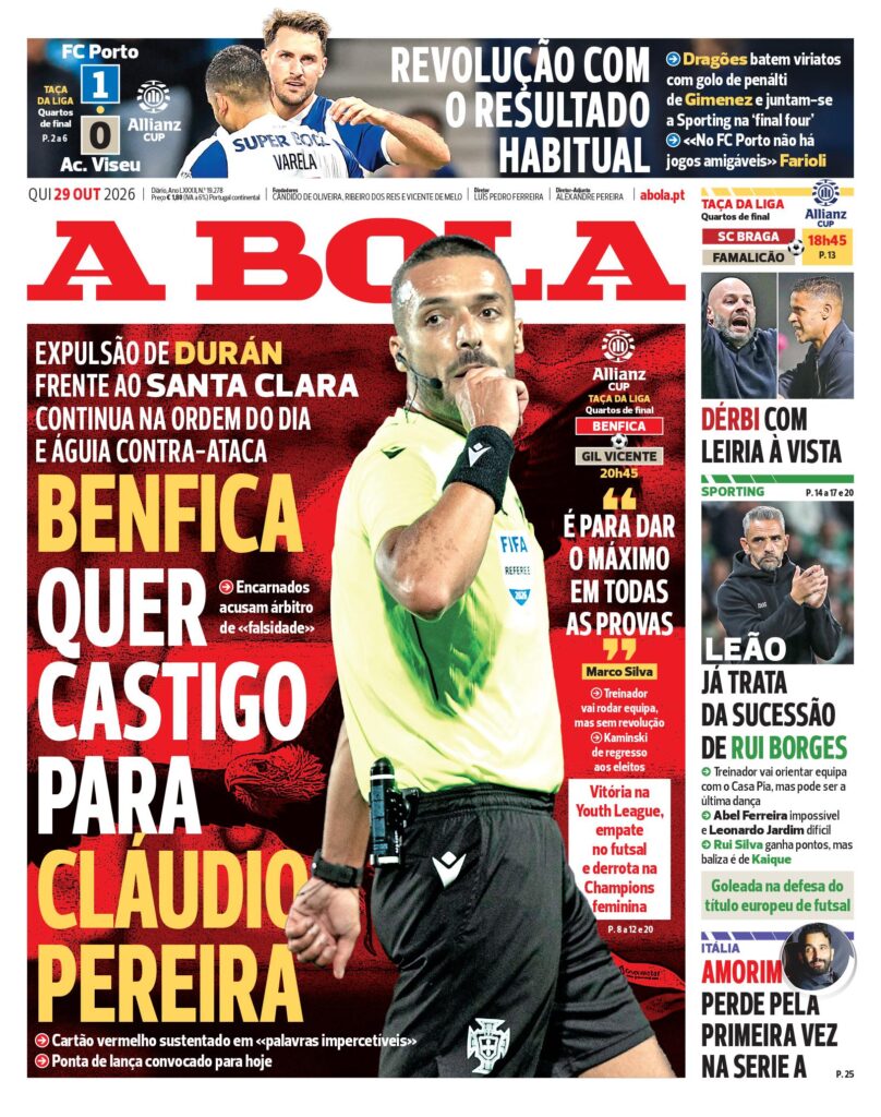 Capa A Bola de 29/10/2026