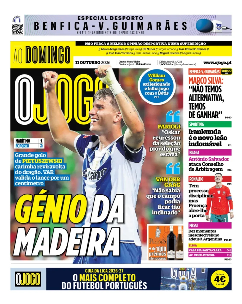 Capa O Jogo de 11/10/2026