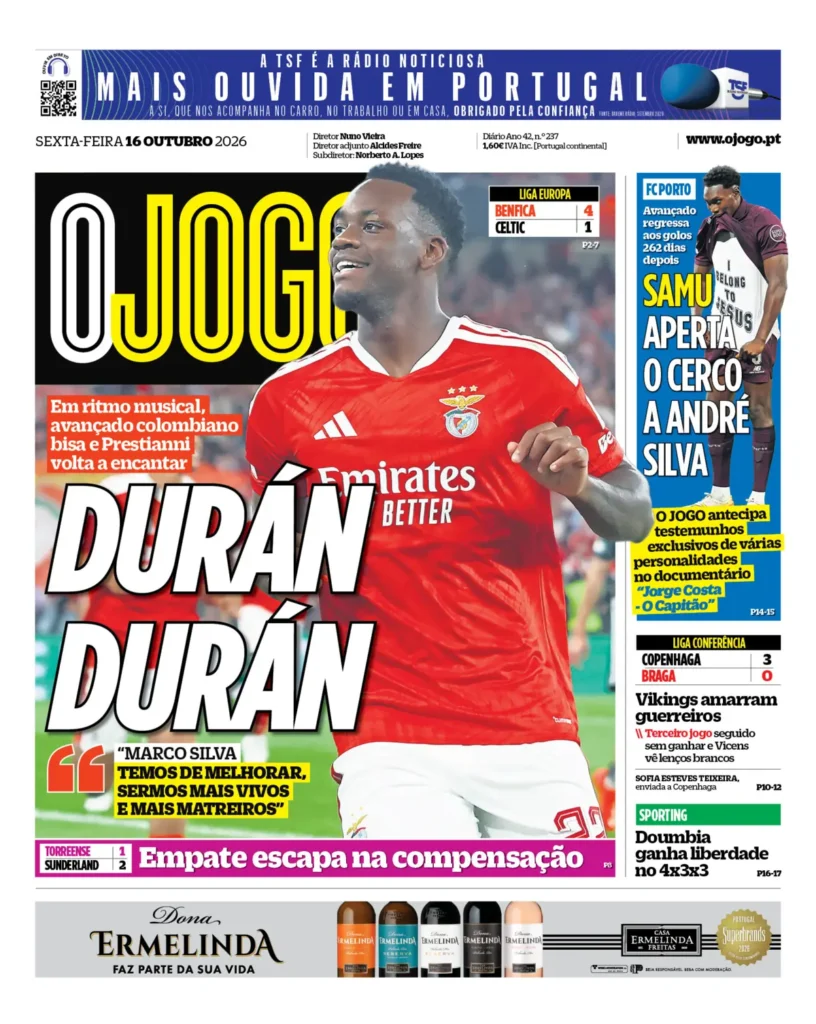 Capa O Jogo de 16/10/2026
