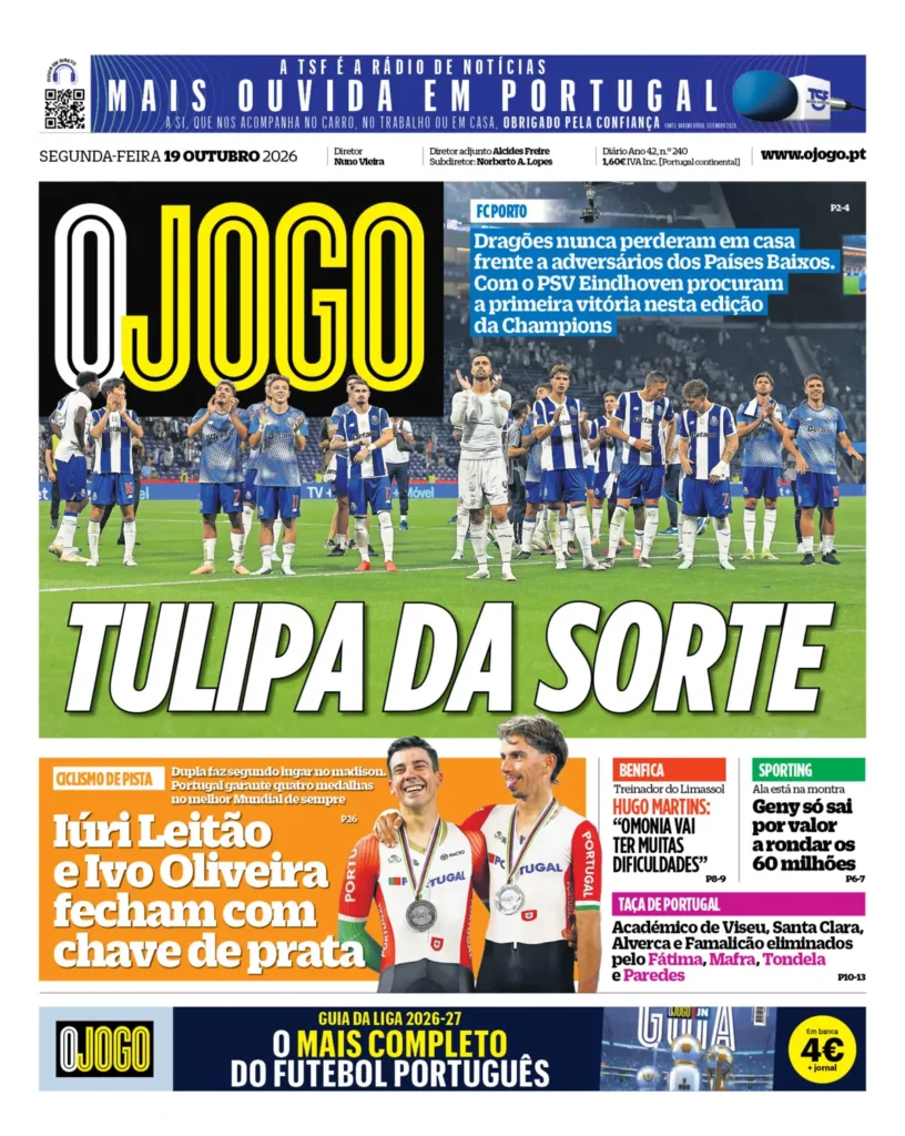 Capa O Jogo de 19/10/2026