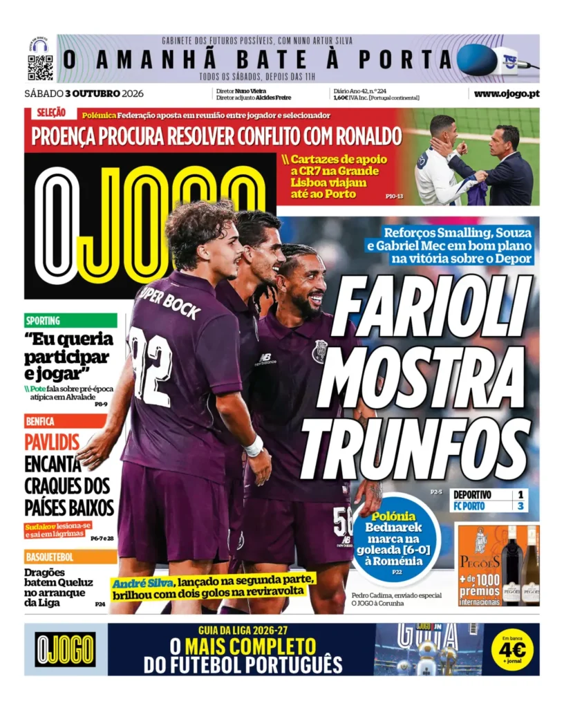 Capa O Jogo de 03/10/2026