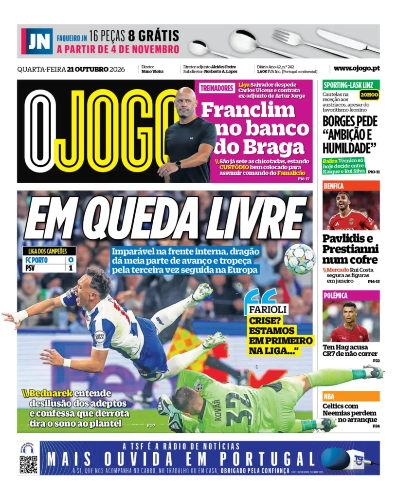 Capa O Jogo de 21/10/2026