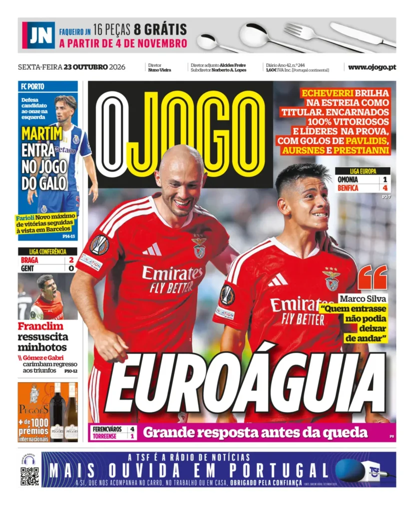 Capa O Jogo de 23/10/2026