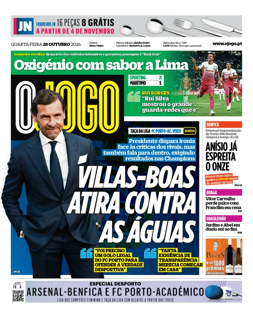 Capa O Jogo de 28/10/2026