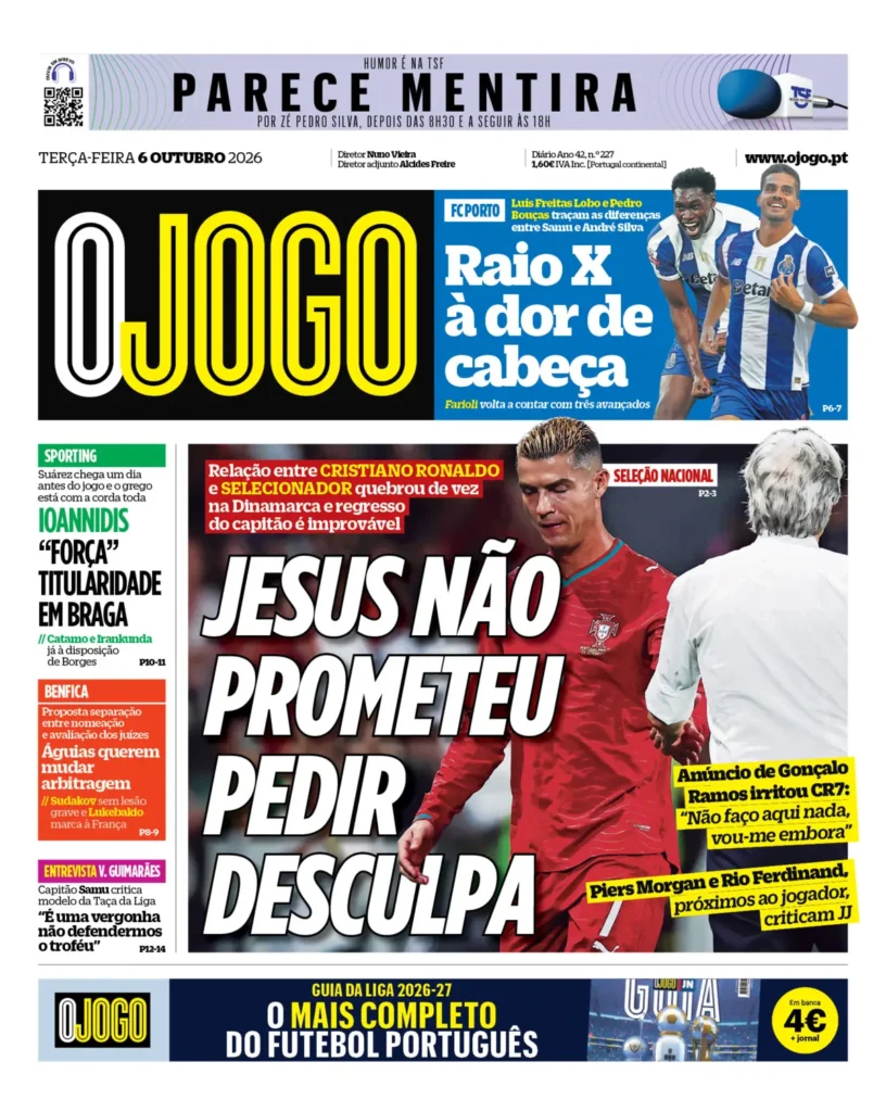 Capa O Jogo de 06/10/2026