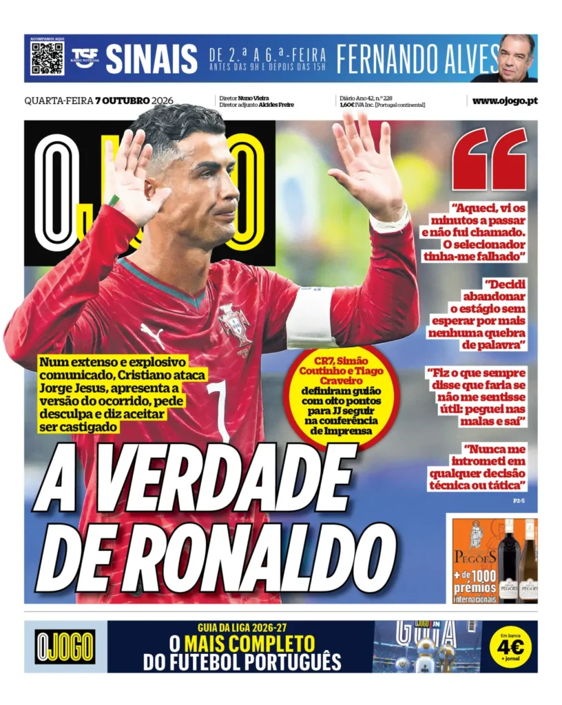 Capa O Jogo de 07/10/2026