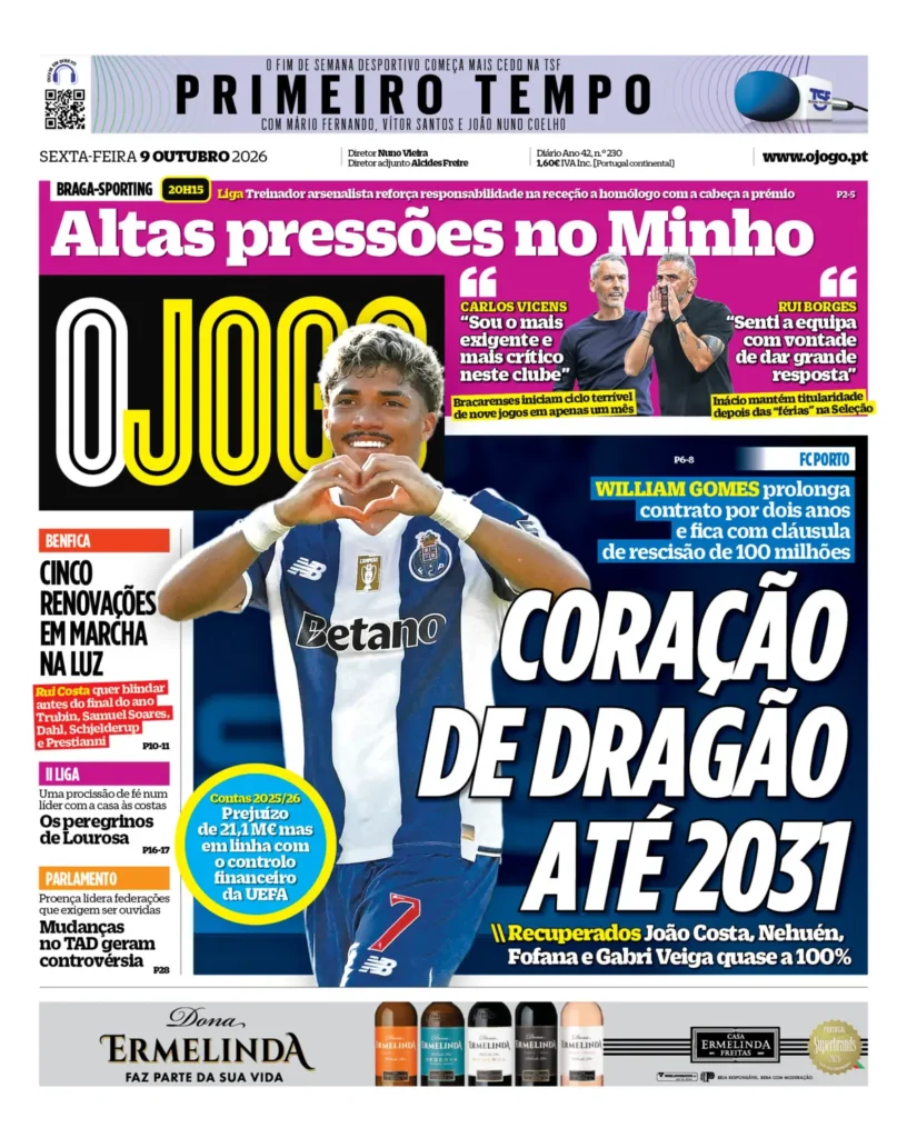 Capa O Jogo de 09/10/2026