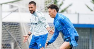 Francesco Farioli e Pepê — treino Olival
